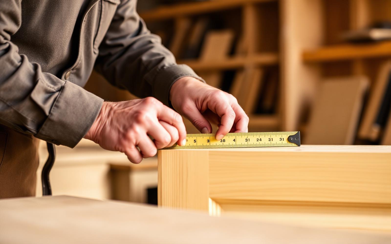 Phoenix Remodeling craftsman measuring custom millwork